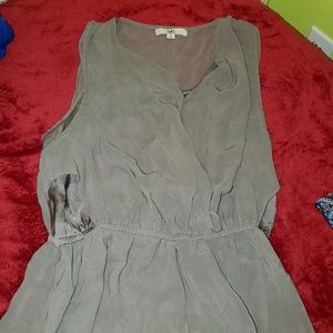 Ya Los Angeles large top grey silky blouse